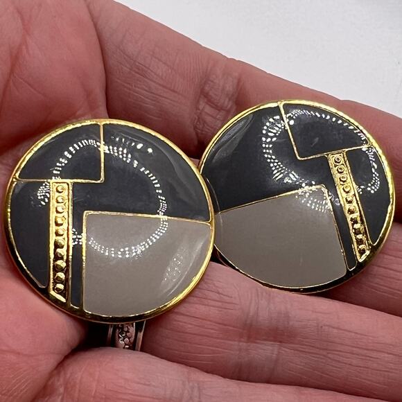 Vintage Lot of 2 Pair Signed L. BOTT Earrings Enamel Jewelry - Picture 2 of 7